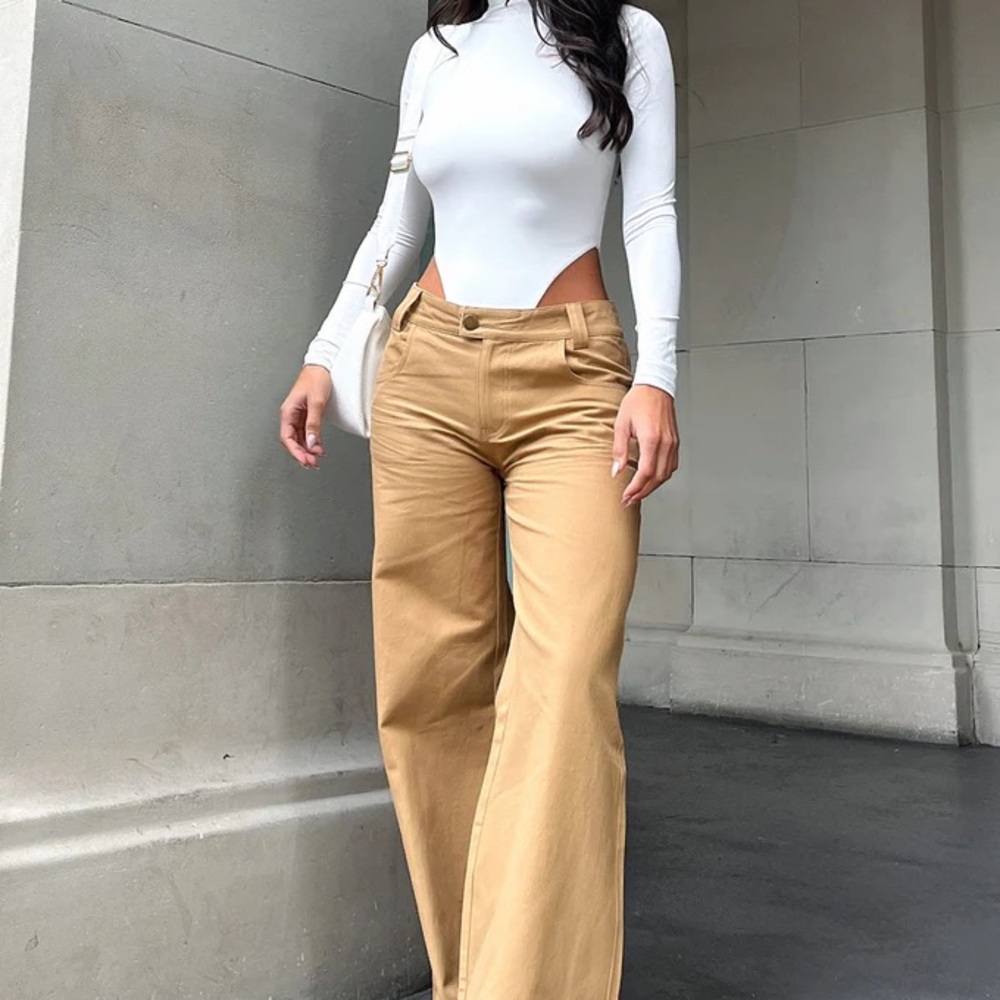 Thatssofetch Inaya Wide Leg Pant Tan NWT